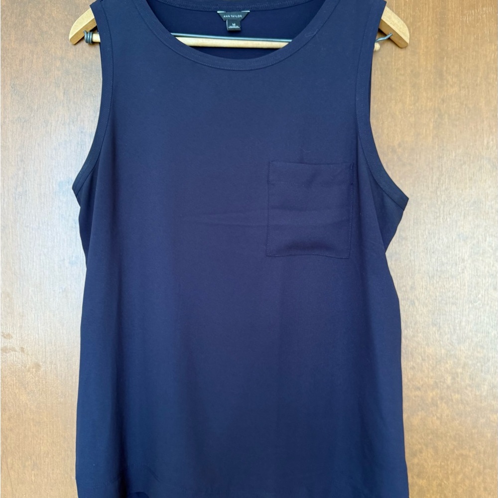 Ann Taylor Navy Blue Sleeveless Blouse